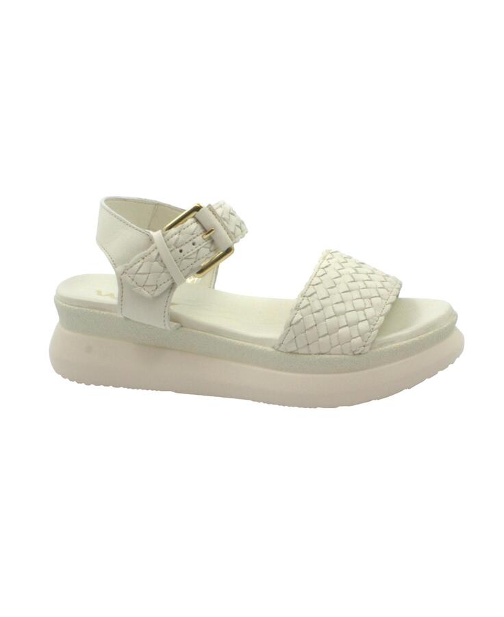 MELLUSO WALK K55160 bianco scarpe donna sandali pelle intrecciata fibbia