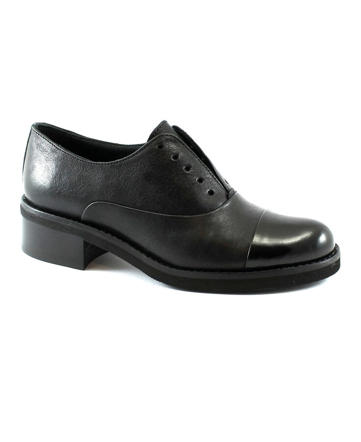 MAT:20 1700 west nero scarpe donna derby francesina elastico/lacci puntale