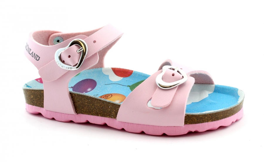 GRUNLAND Luce SB0901 25/31 Blu Lime Sandalo Bambino Fibbie BIRK 