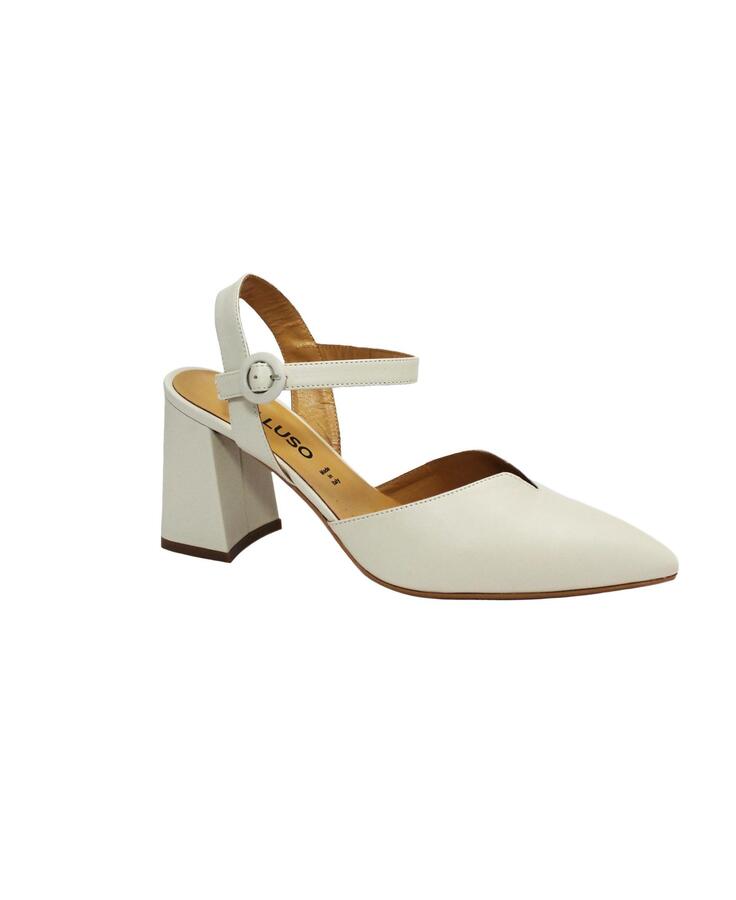 MELLUSO V412W bianco scarpe donna sandalo décolleté tacco alto punta cinturino