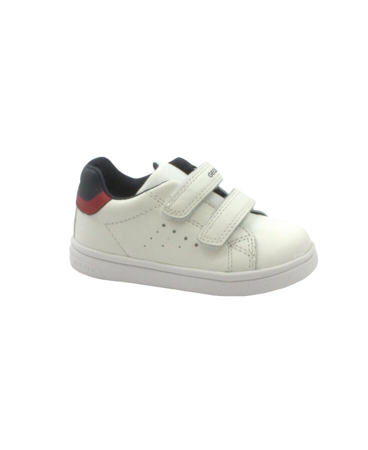 GEOX B352CA 24/27 white navy bianco scarpe bambino sneakers strappi pelle traspiranti