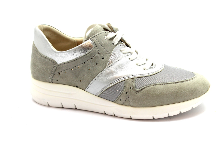 GRUNLAND CALL SC4879 grigio scarpe sneakers donna lacci pelle
