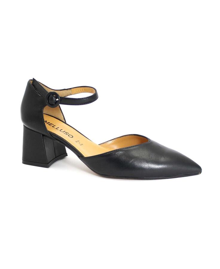 MELLUSO V308 nero scarpe donna sandalo décolleté tacco alto punta cinturino
