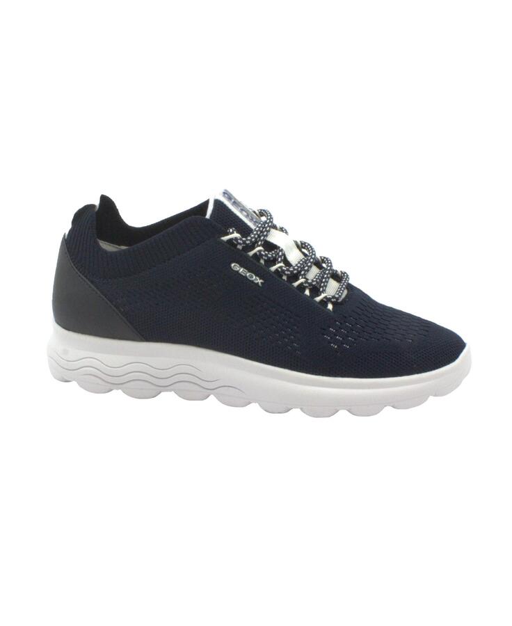 GEOX D15NUA Spherica navy blu scarpe donna sneakers lacci tessuto zero shock
