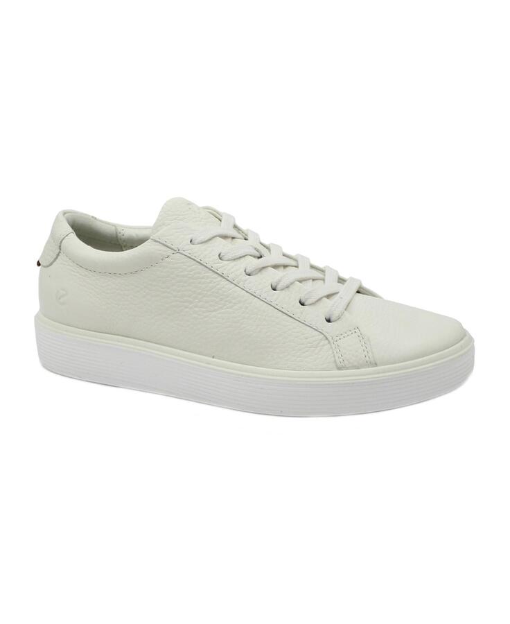 ECCO STREET LITE W 219203 white bianco scarpe donna sneakers lacci pelle