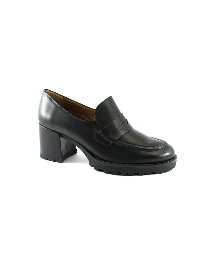 MELLUSO L5250 nero scarpe donna mocassino montante elastico tacco pelle