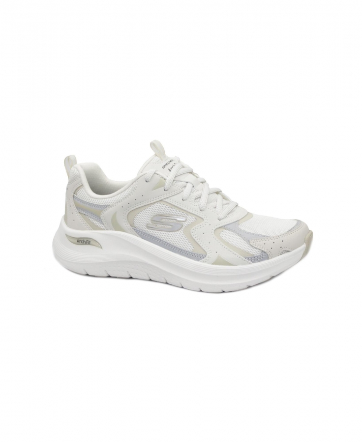 SKECHERS 150332 ARCH FIT 2.0 natural bianco panna scarpe sneakers donna lacci