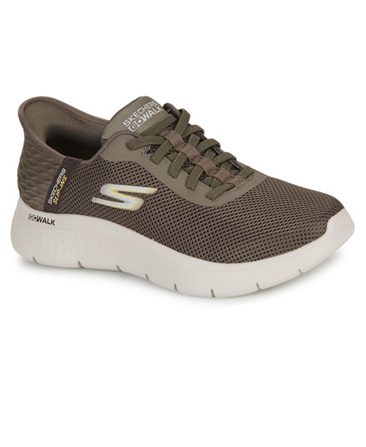 SKECHERS 216324 GO WALK FLEX SLIP-INS brown marrone scarpe uomo elastici memory foam