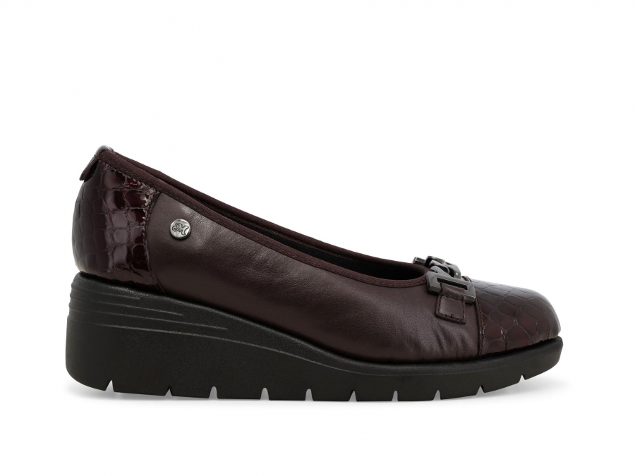 Décolleté comodo donna in morbida pelle bordo k55281