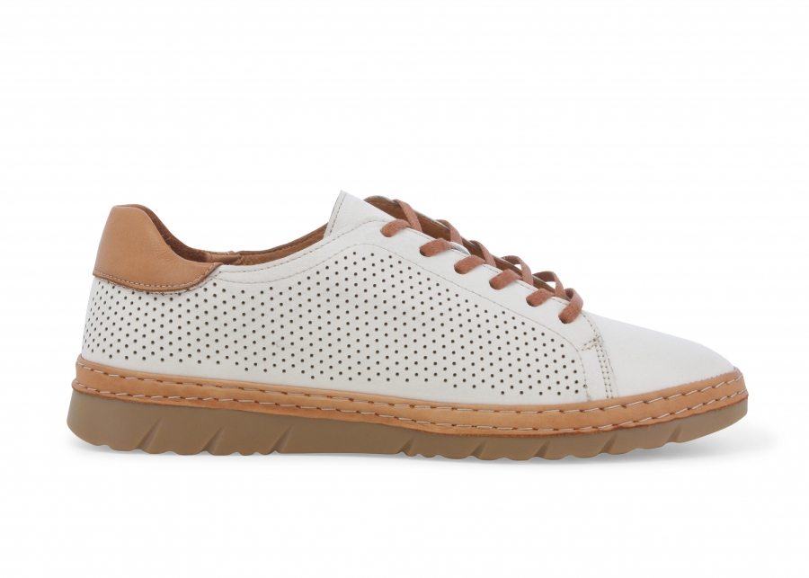 Scarpa donna allacciata in pelle beige e cuoio k70006z