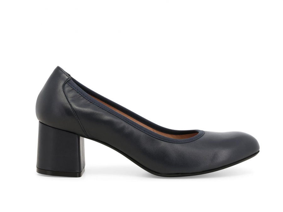 Décolleté donna in pelle blu notte d5096z