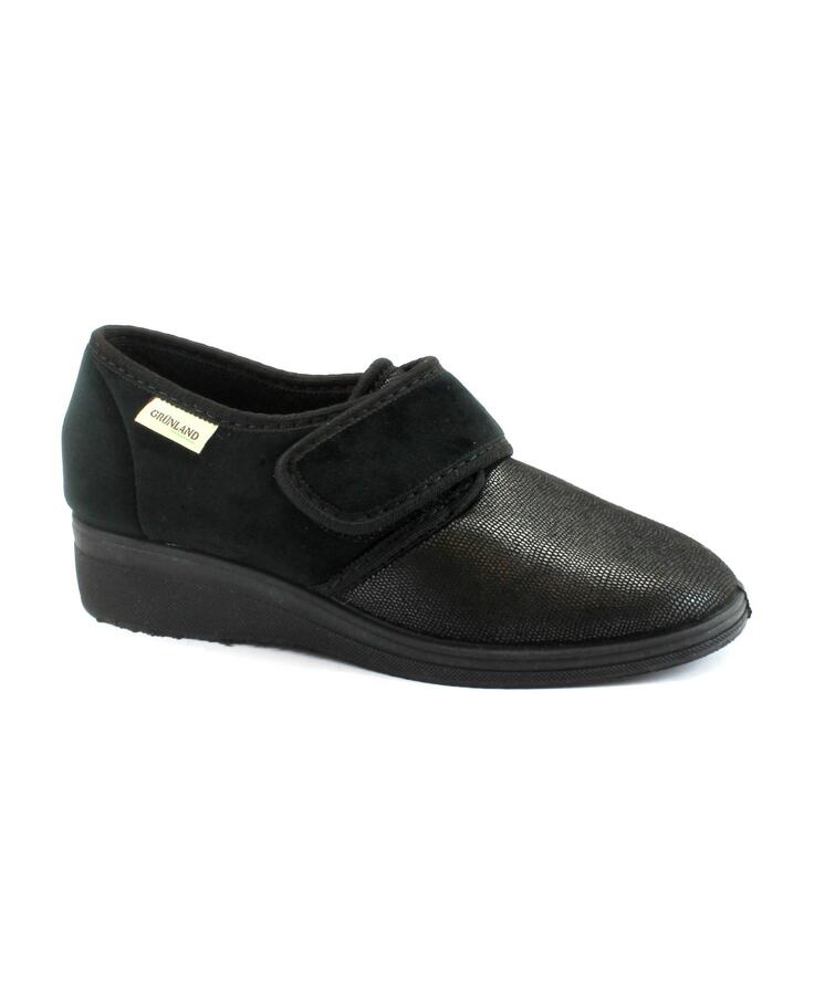 GRUNLAND IRAE PA0598 nero scarpe donna pantofola strappo tessuto elasticizzato