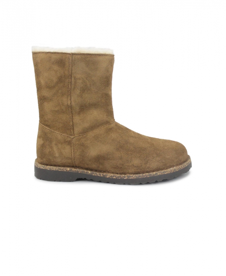 BIRKENSTOCK UPPSALA ZIP shearling dark tea marrone scarpe donna polacchino lacci pelle