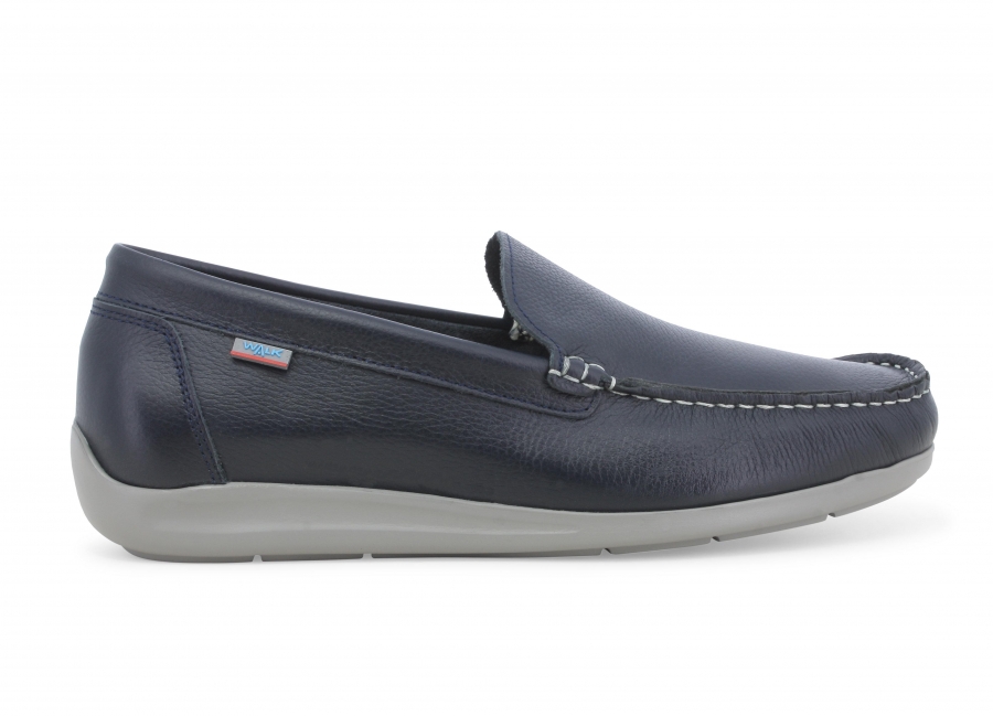 Mocassino uomo in pelle blu u18030