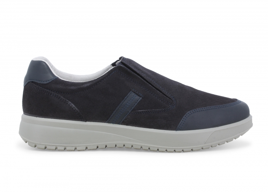 Sneakers uomo in camoscio e tessuto blu notte u15532z