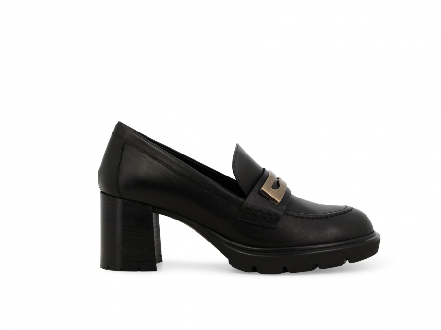 Mocassino donna in pelle nero l5264