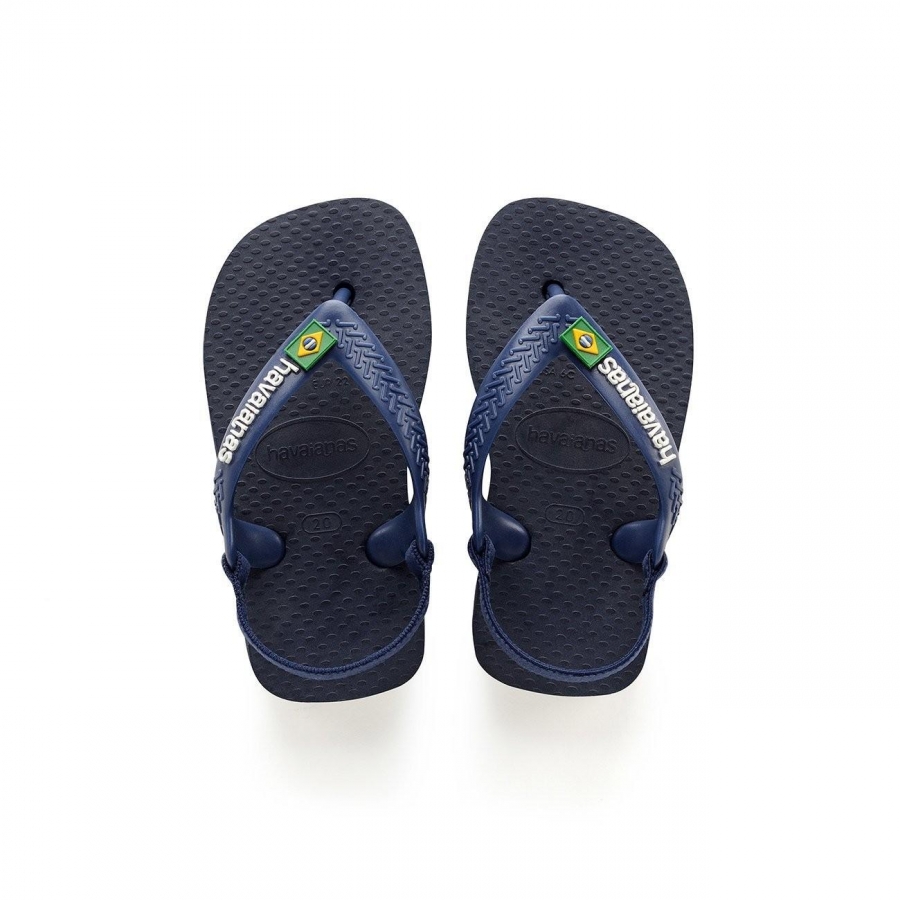 HAVAIANAS N B BRASIL LOGO CF 2711 marine blu ciabatte bambino infradito gomma