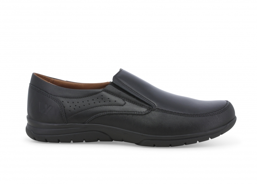 Mocassino uomo in pelle nero u41136z