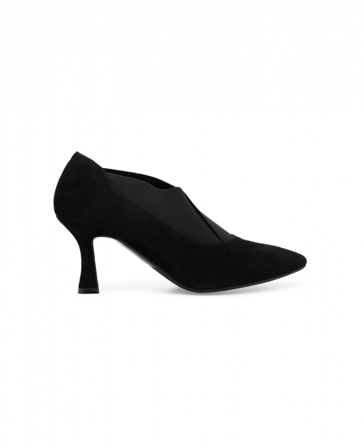 MELLUSO E5134Z 251716 nero scarpe donna decolletè pelle punta tacco camoscio elastico