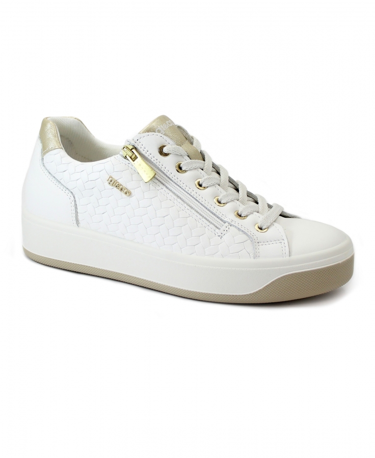 IGI&CO 7656500 bianco scarpe donna sneakers lacci pelle zip