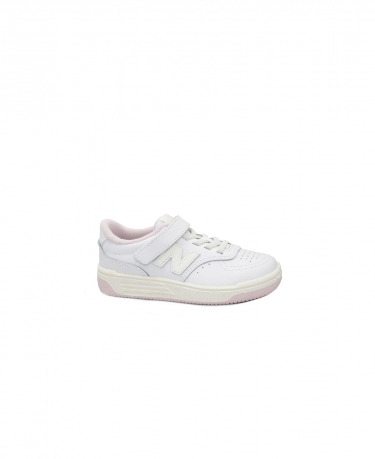NEW BALANCE PHB80 AP bianco scarpe sneakers bambina strappi più lacci ecopelle