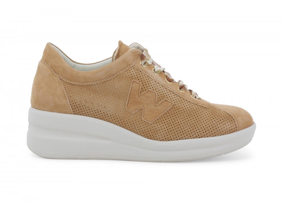 Sneakers donna in camoscio legno r20245z