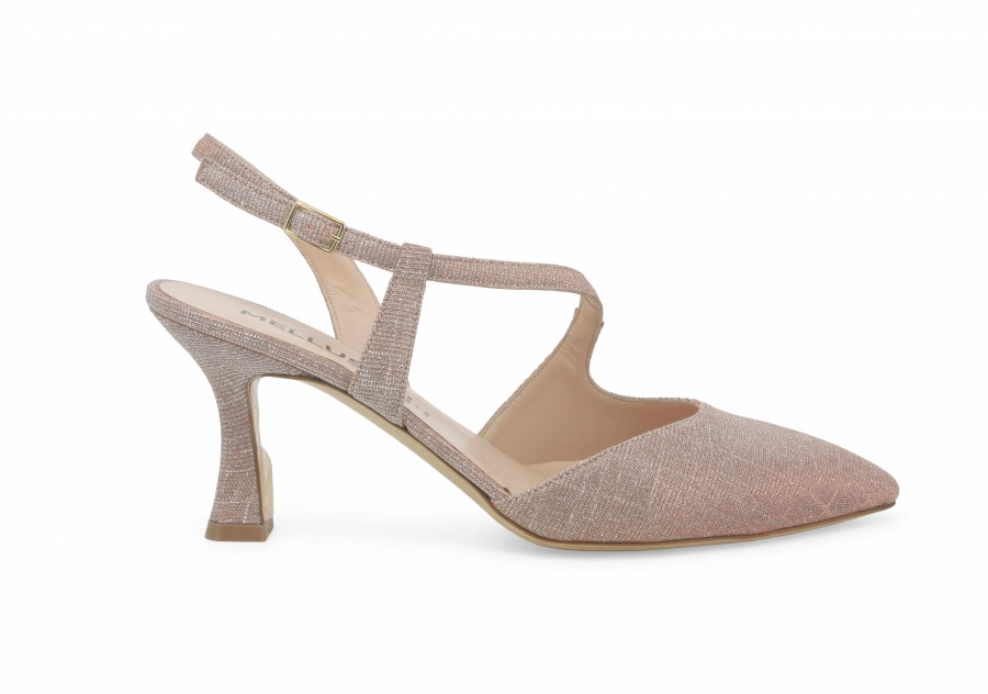 Décolleté donna slingback in tessuto galassia rosa e1634zv