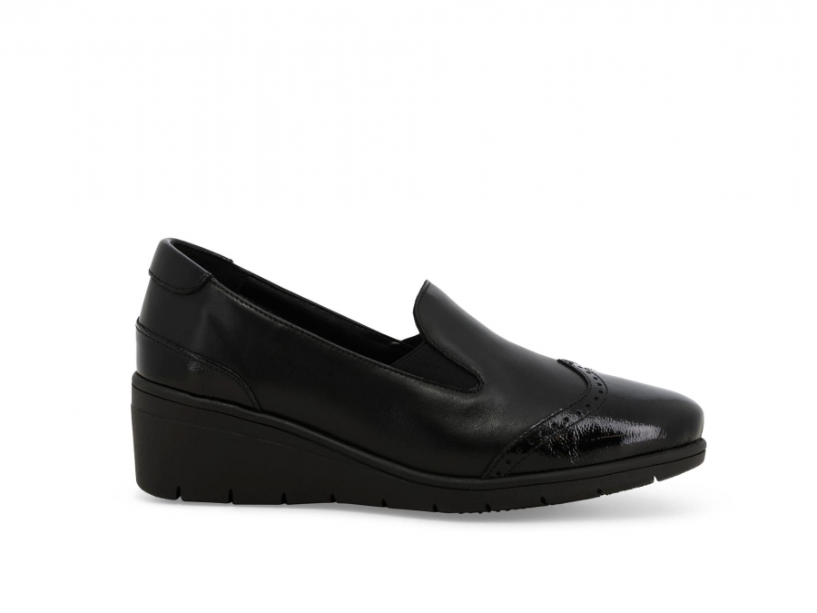 Mocassino donna comodo in morbida pelle nero k91615z