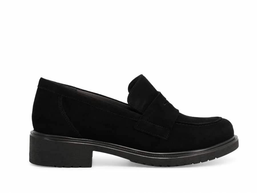 Mocassino donna in camoscio morbidissimi nero r35512z