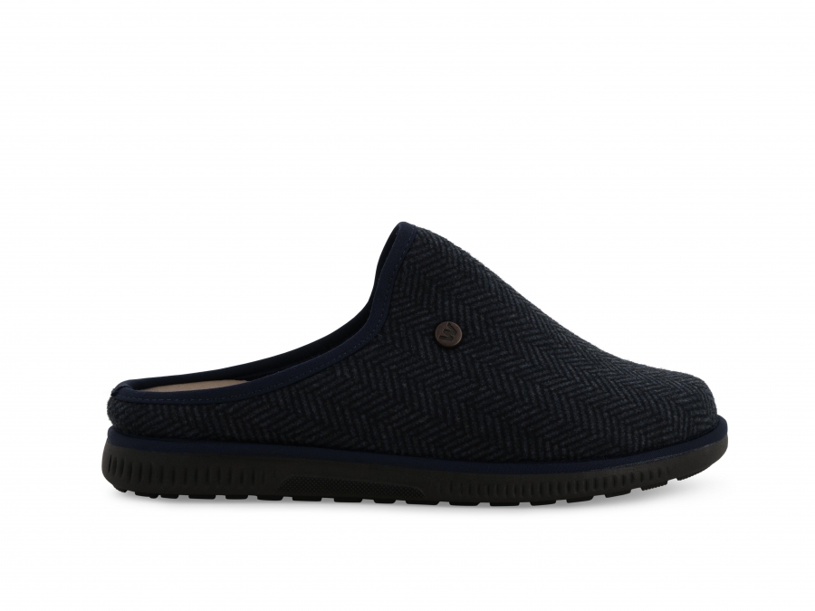 Pantofola uomo in tessuto blu pu307