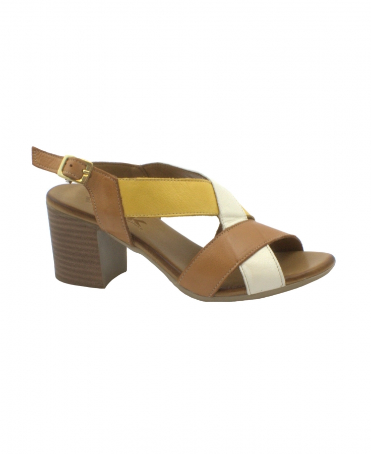 MELLUSO WALK K55163 cuoio scarpe donna sandalo tacco fibbia incrocio