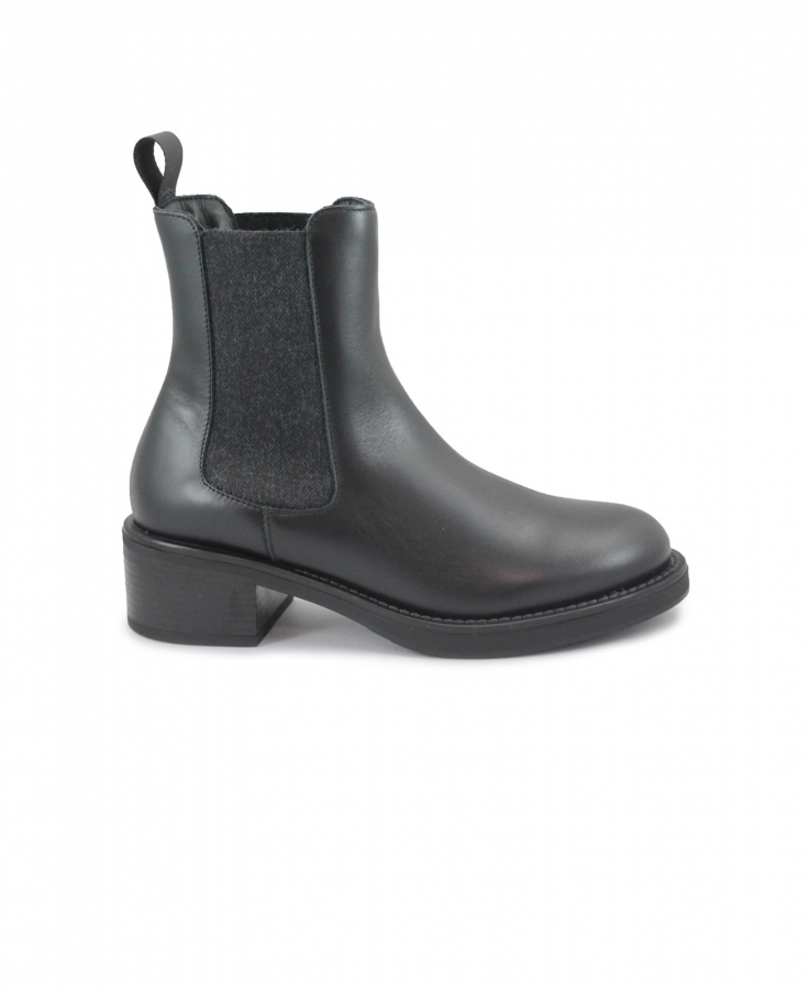 FRAU 82L5 nero donna scarpe stivaletti pelle elastico tacco