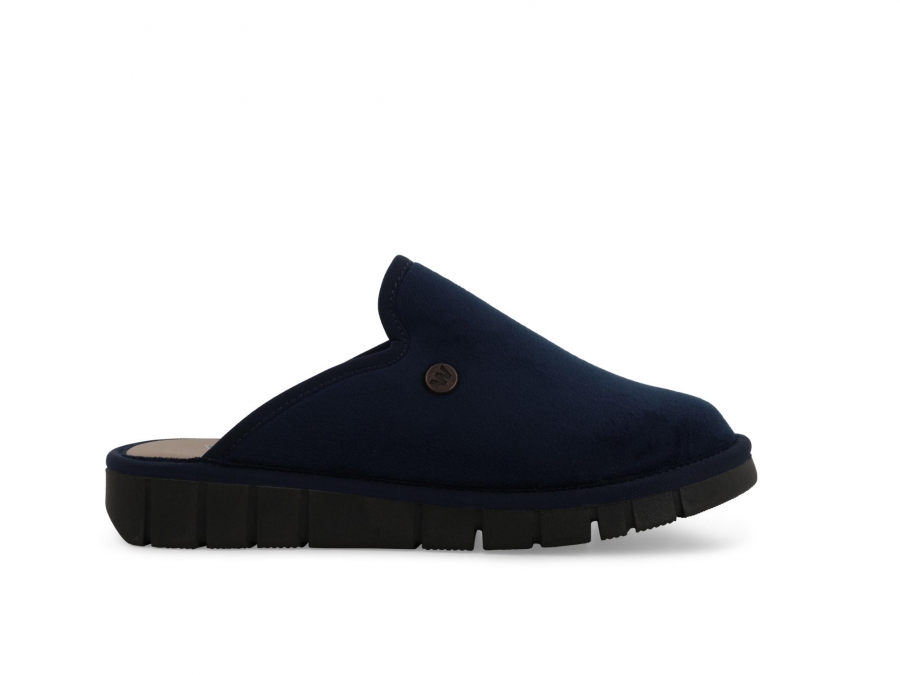 Pantofola donna in tessuto velluto blu pd527