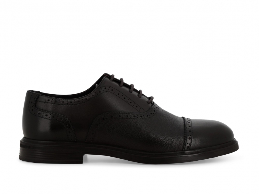 Scarpa classina stringata uomo con puntina in pelle marrone u56049