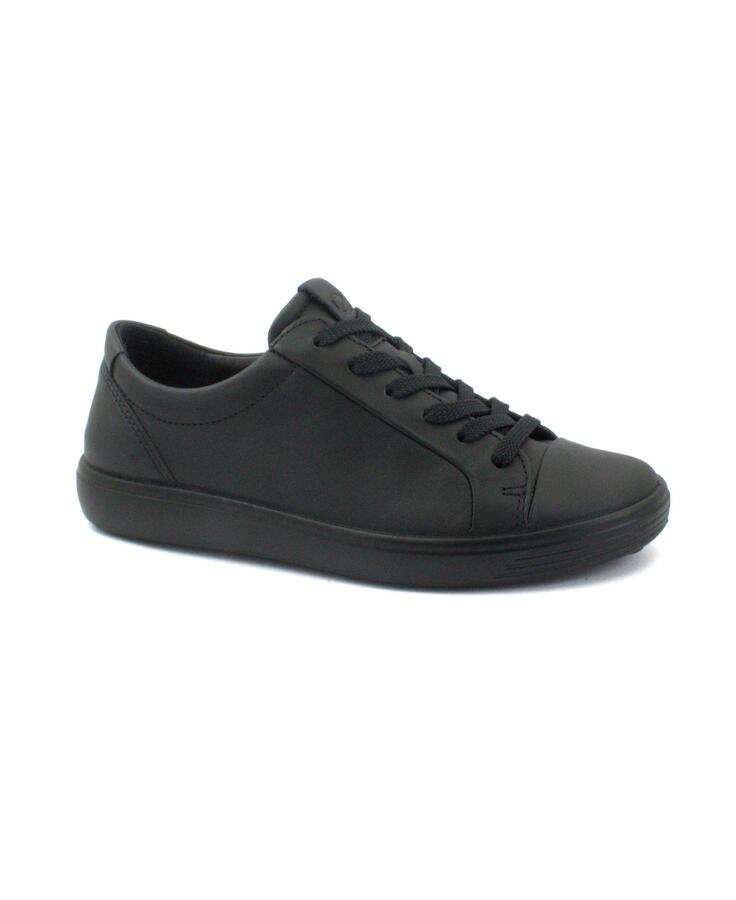 ECCO SOFT 7 W 470303 black nero scarpe donna sneakers pelle lacci