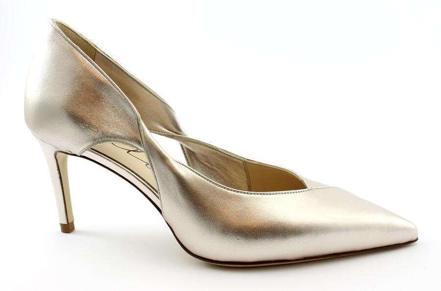 MALU' 3736 platino oro scarpe decolletè donna punta chiusa pelle