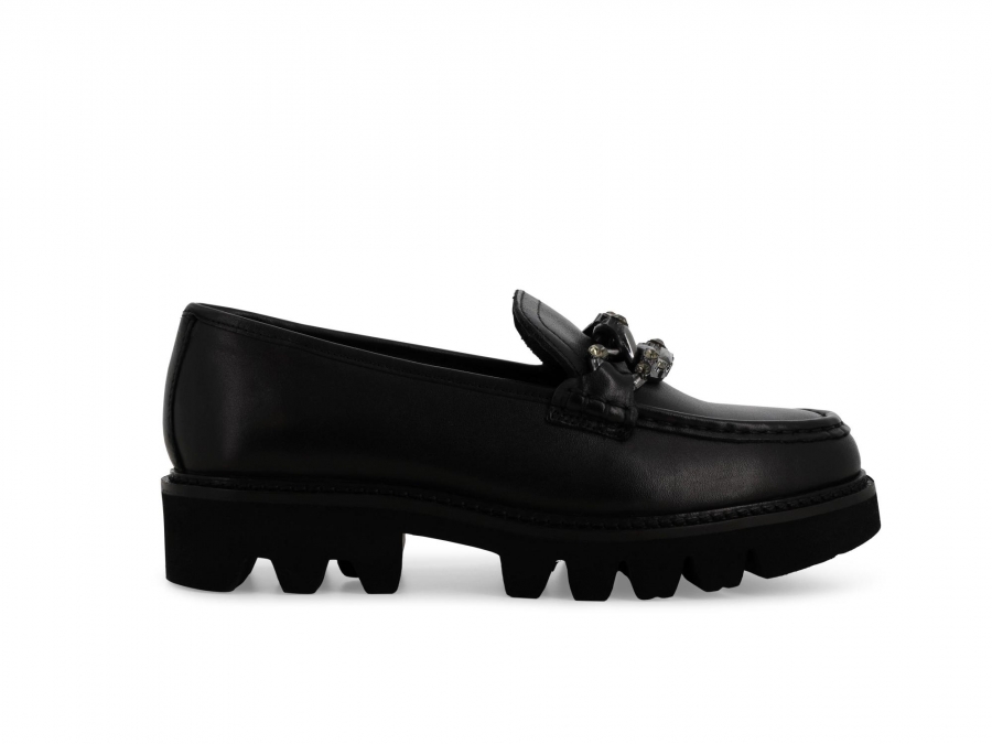 Mocassino donna in pelle nero k36027z