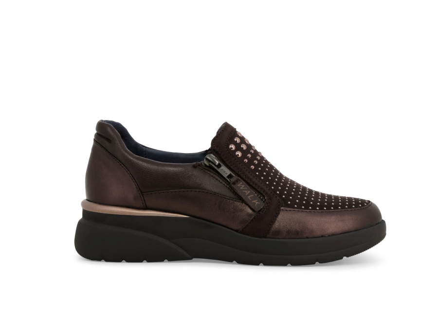 Sneakers donna in pelle e camoscio bordo k55441z
