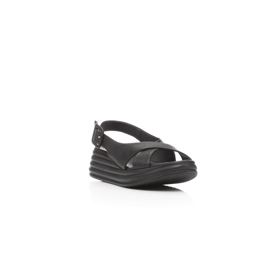 Sandalo con zeppa nero - 38