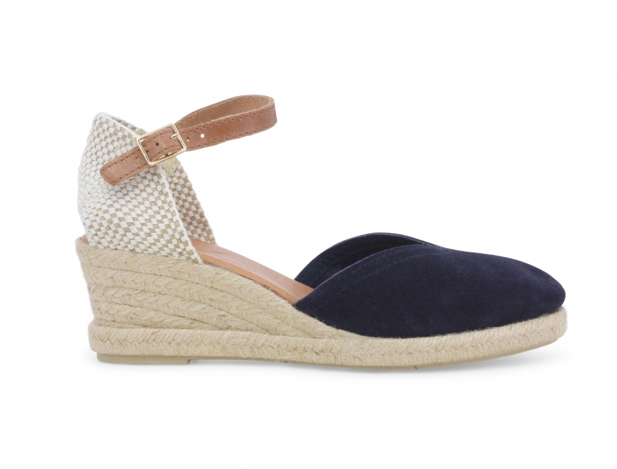 Espadrillas donna in tessuto blu 018206z