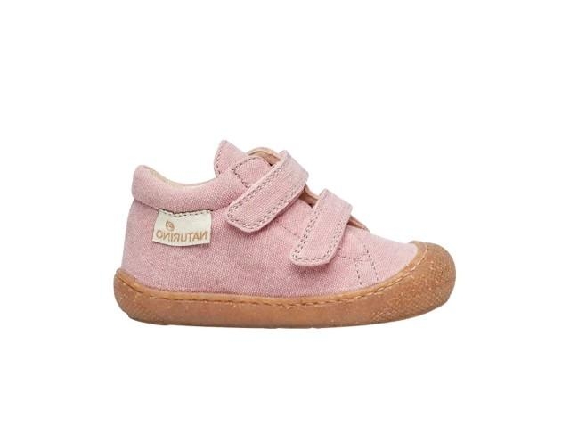 NATURINO Cocoon Organic vegan scarpine primi passi rosa cotone bio Junior Kids Bimba sneakers strap
