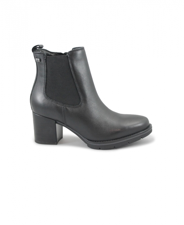 VALLEVERDE 17201 nero scarpe donna stivaletto tacco zip elastico pelle