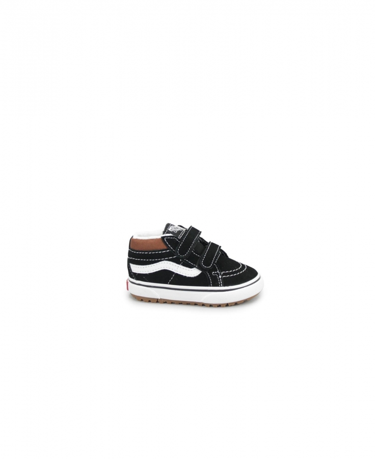 VANS SK8-MID D109AS1 black tortoiseshell nero scarpe bambino sneakers strappi mid pelle