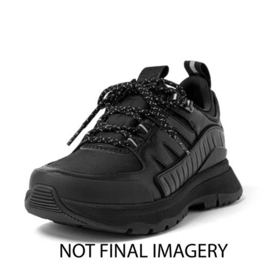FitFlop NEO-D-HYKER LEATHER-MIX OUTDOOR TRAINERS BLACK MIX (size: 36)