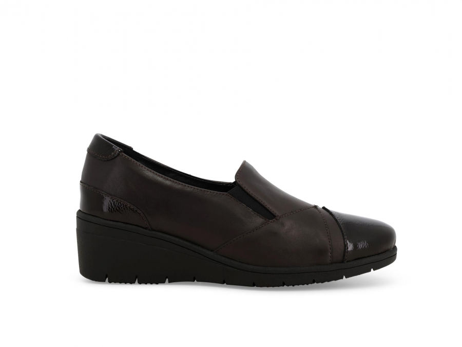 Mocassino donna comodo in morbida pelle marrone k91639