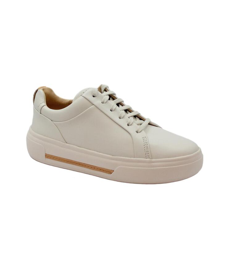 CLARKS HOLLYHOCK WALK white bianco scarpe donna sneakers pelle lacci