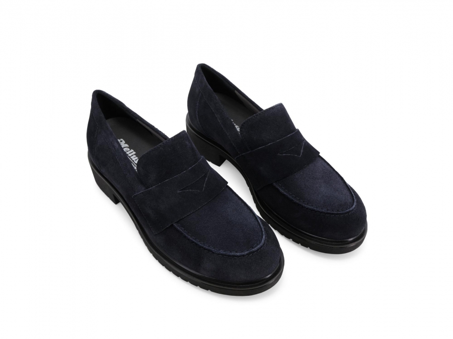 Mocassino donna in camoscio morbidissimi blu navy r35512z