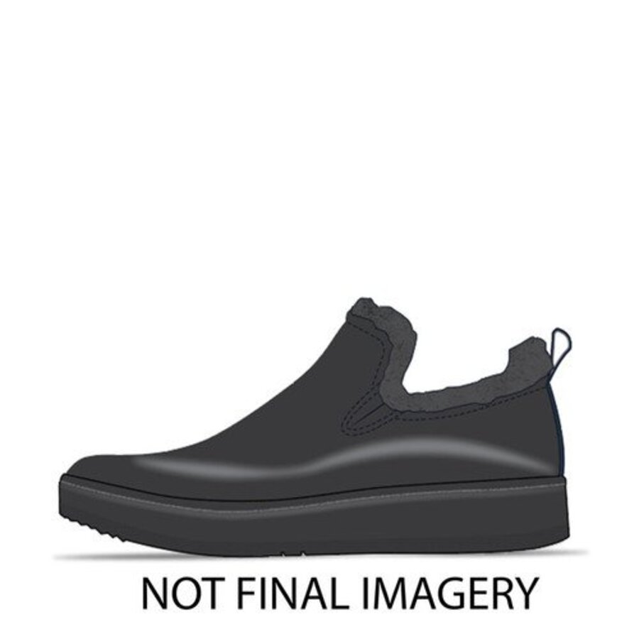 FitFlop RALLY SHEARLING-LINED SUEDE SLIP-ON SNEAKERS ALL BLACK (size: 36)