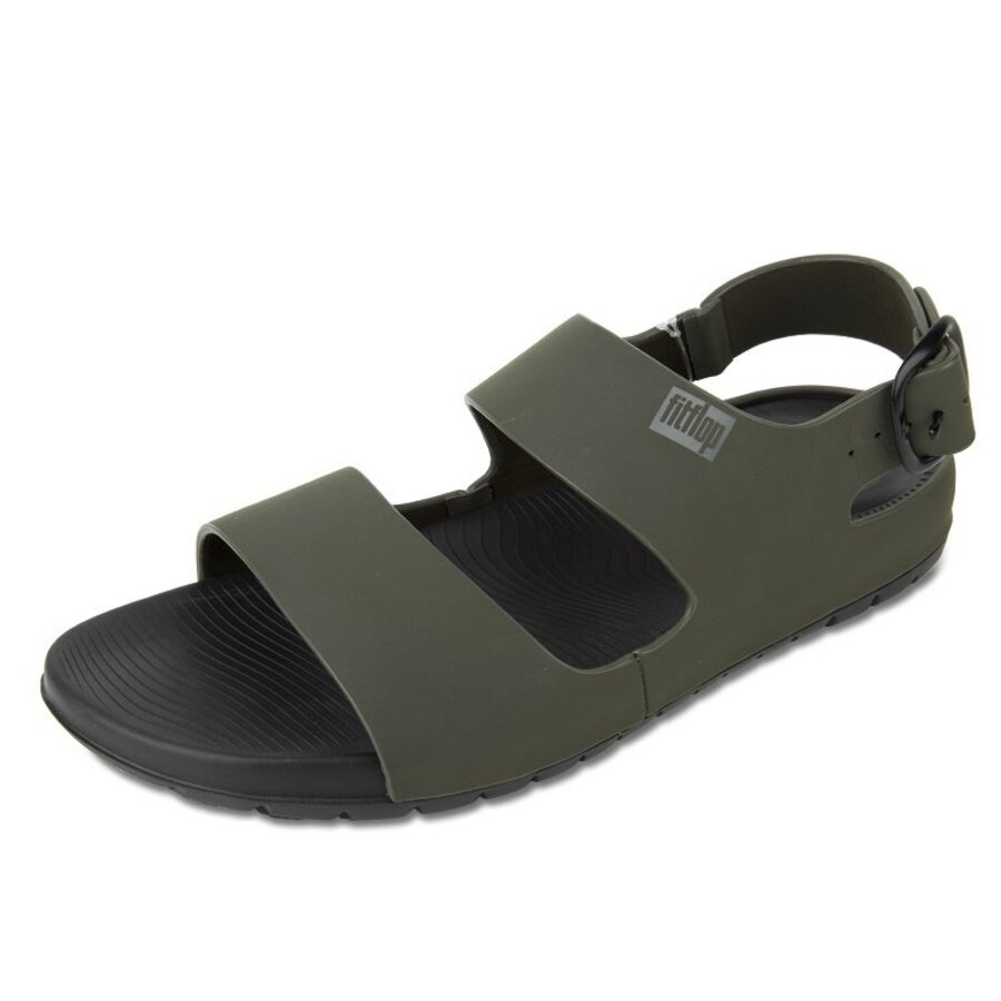 FitFlop LIDO TM BACK-STRAP SANDALS IN NEOPRENE CAMOUFLAGE GREEN (size: 44)