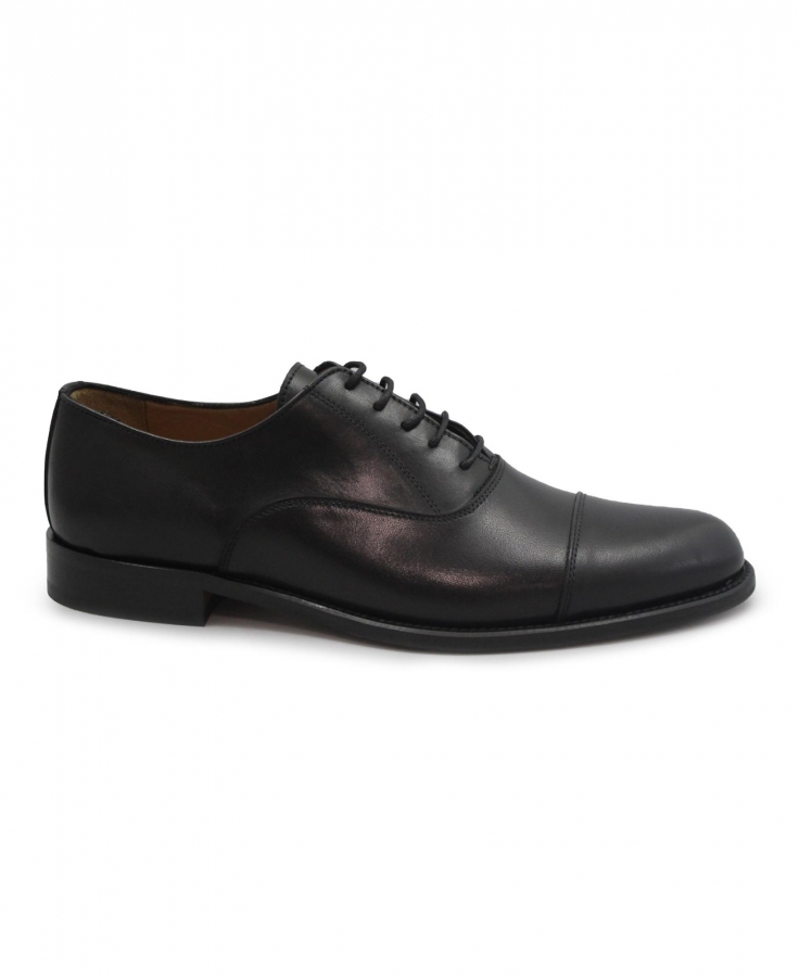MELLUSO U90603 nero scarpe uomo elegante pelle liscia lacci cuoio
